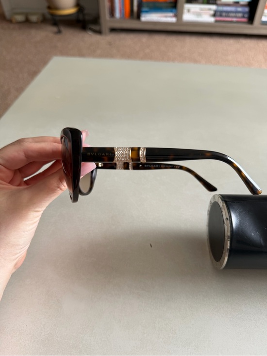 Bulgari Brown Tortoiseshell Cat-Eye Sunglasses main image 4